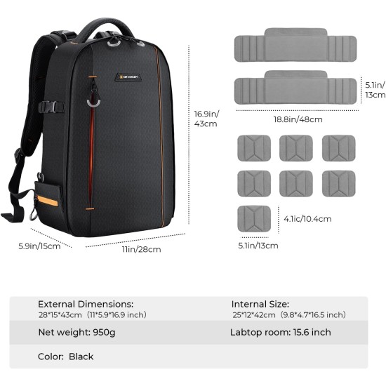 K&F Concept Backpack 18L Nature Wander 05 (Black)
